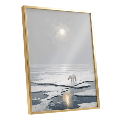 Solitary Arctic Light – gold framed poster option