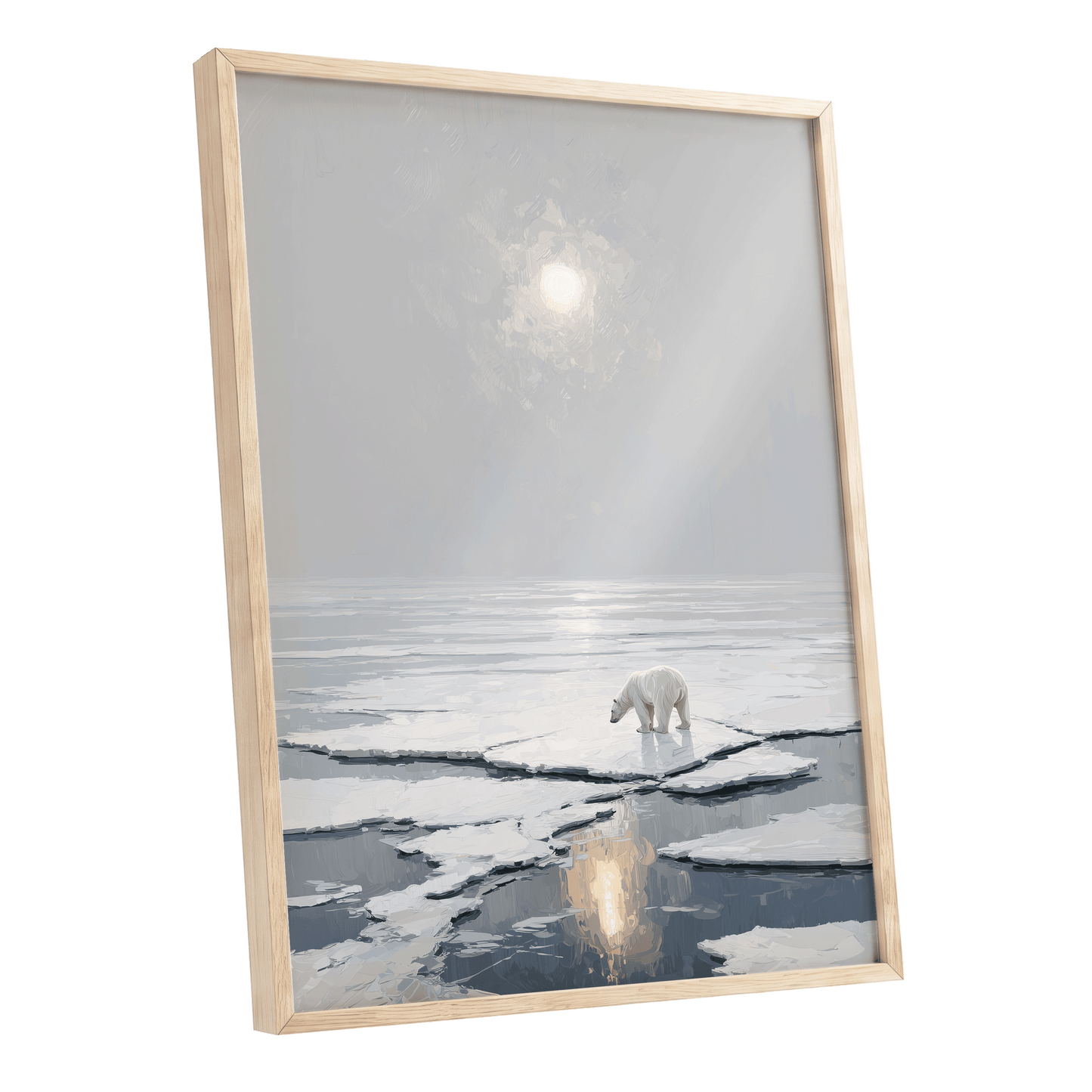 Solitary Arctic Light – oak framed poster option
