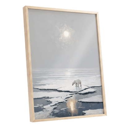 Solitary Arctic Light – oak framed poster option