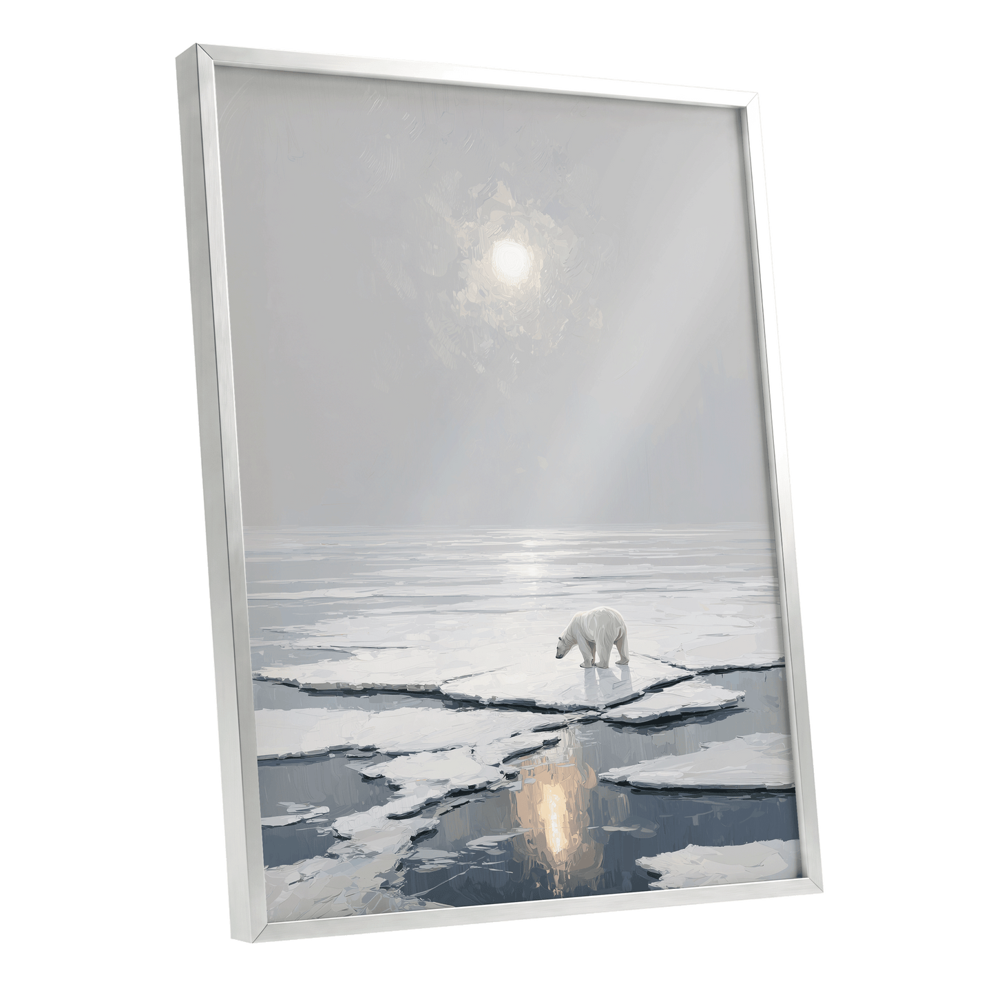 Solitary Arctic Light – silver framed poster option