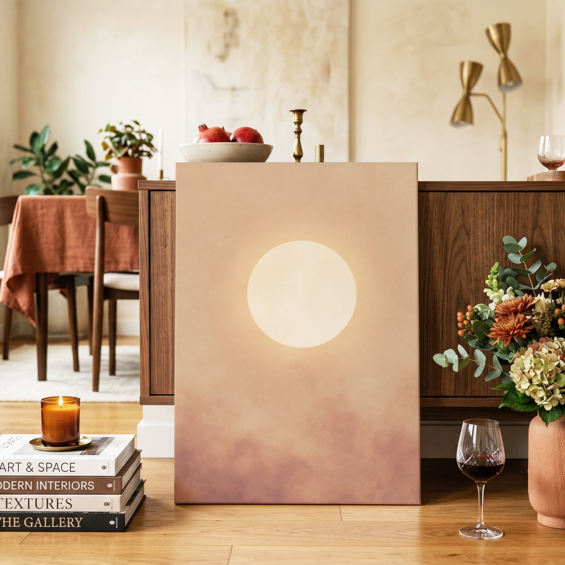 Solstice Halo – canvas wall art in a styled interior, gallery view 2