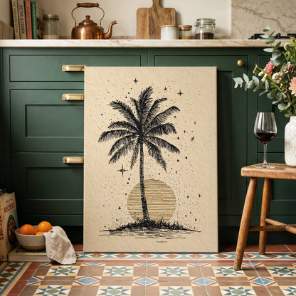 Starlit Palm – canvas wall art in a styled interior, gallery view 1
