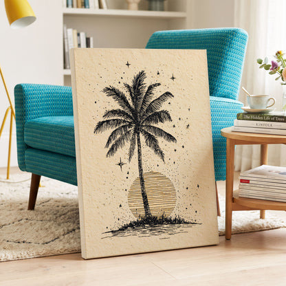 Starlit Palm – canvas wall art in a styled interior, gallery view 2