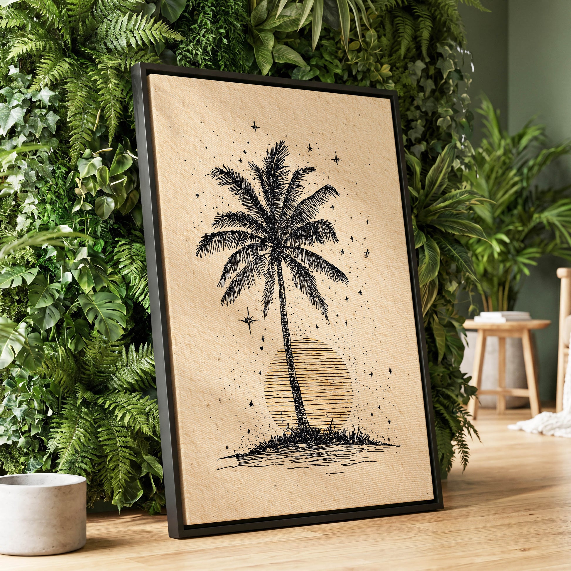 Starlit Palm – wall art displayed in a styled interior, gallery view 1