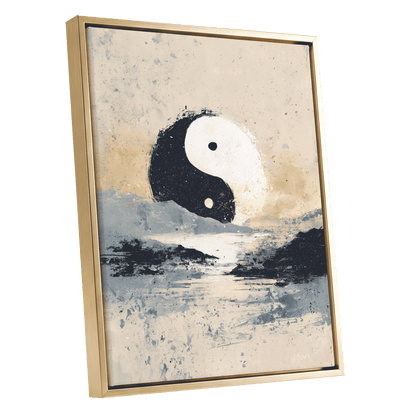 Stillness in Balance – gold framed canvas option