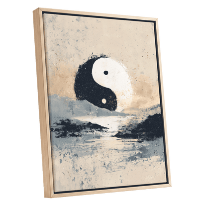 Stillness in Balance – oak framed canvas option