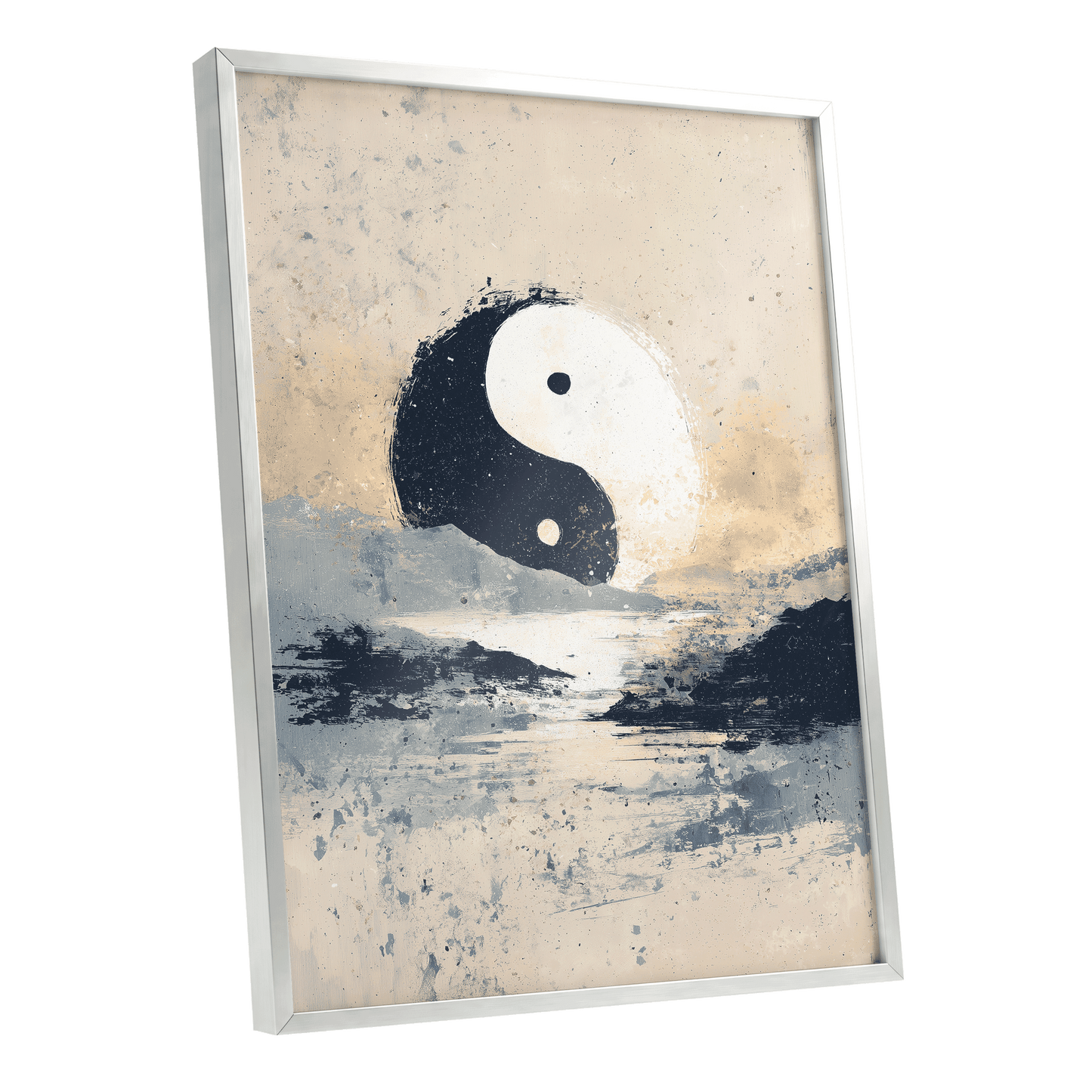 Stillness in Balance – silver framed poster option
