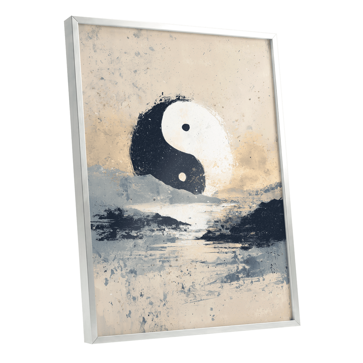 Stillness in Balance – silver framed poster option