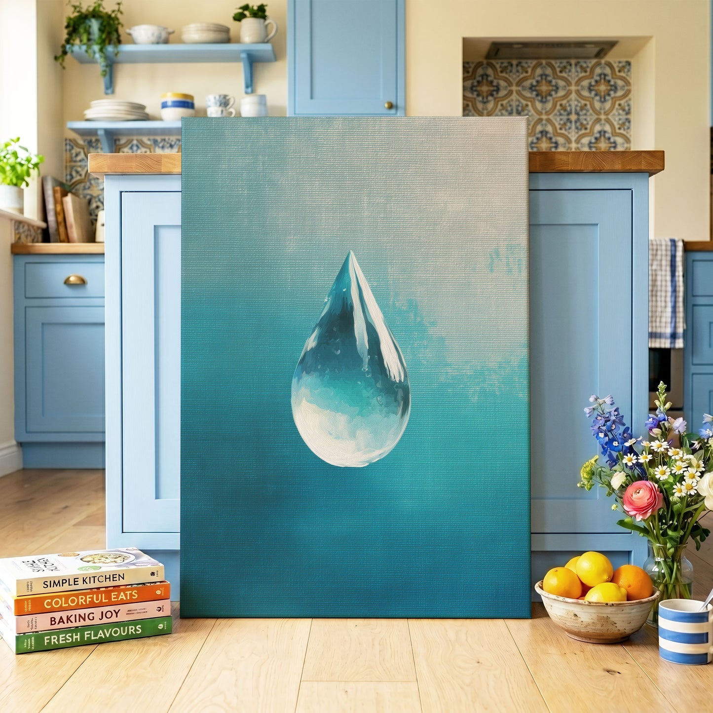 Stillwater Drop – canvas wall art in a styled interior, gallery view 1