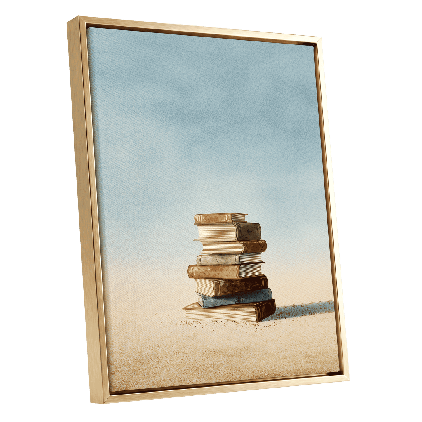 Stories in Stillness – gold framed canvas option