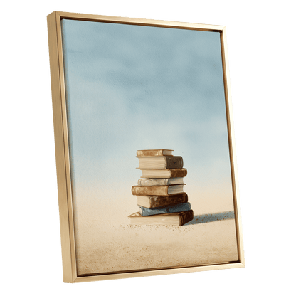Stories in Stillness – gold framed canvas option