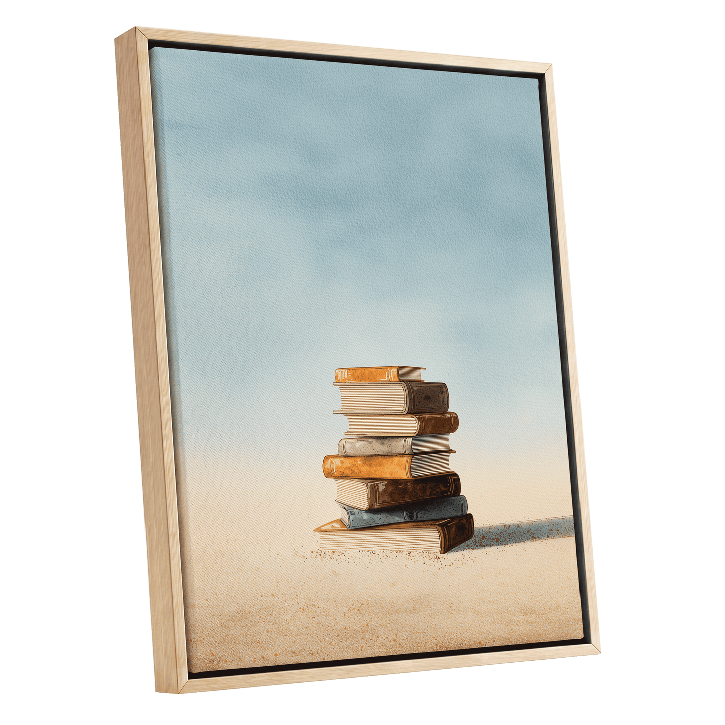 Stories in Stillness – oak framed canvas option