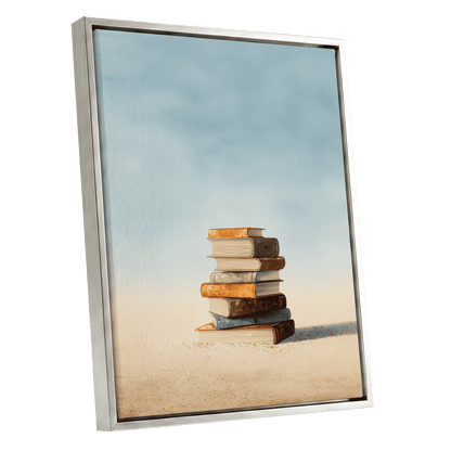 Stories in Stillness – silver framed canvas option