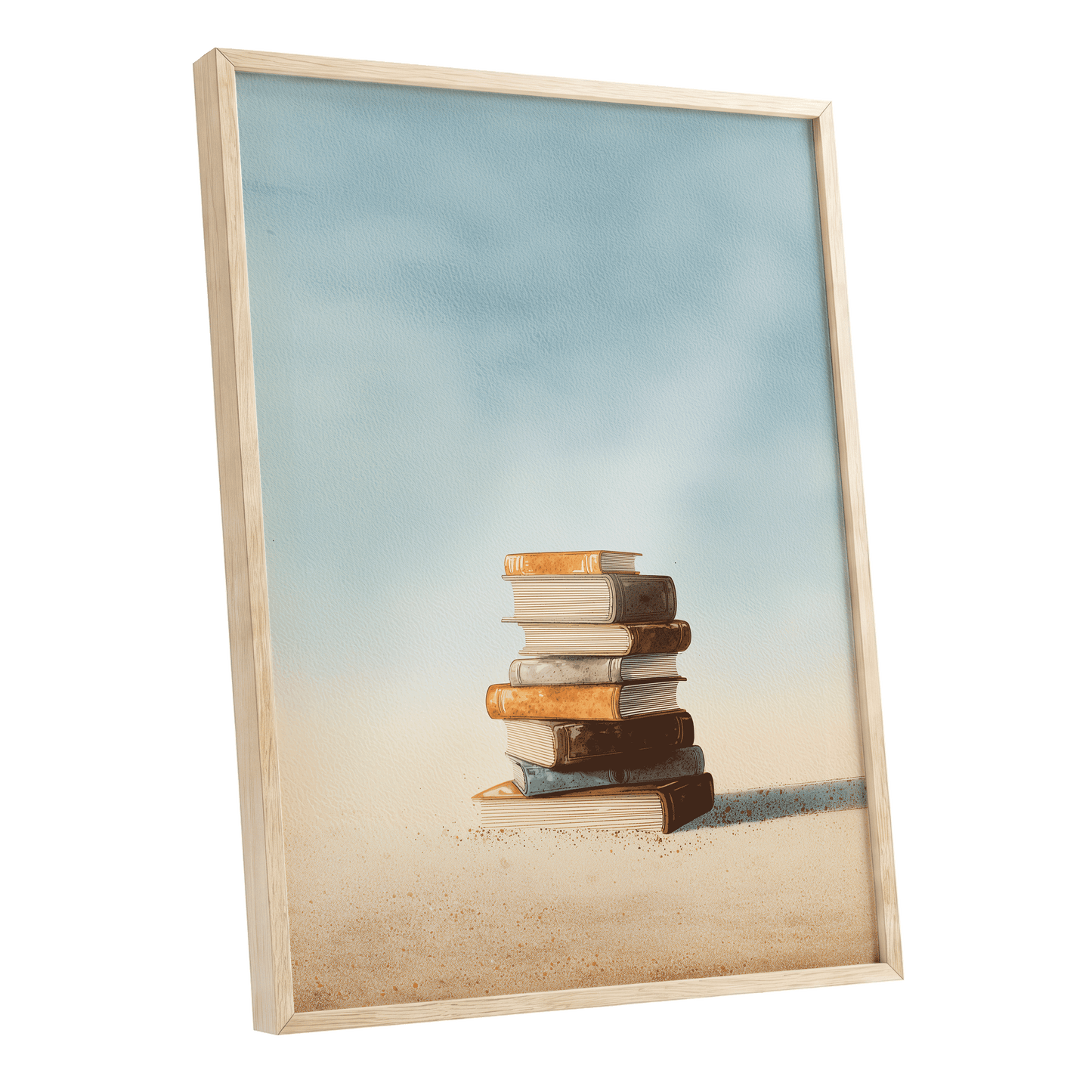 Stories in Stillness – oak framed poster option