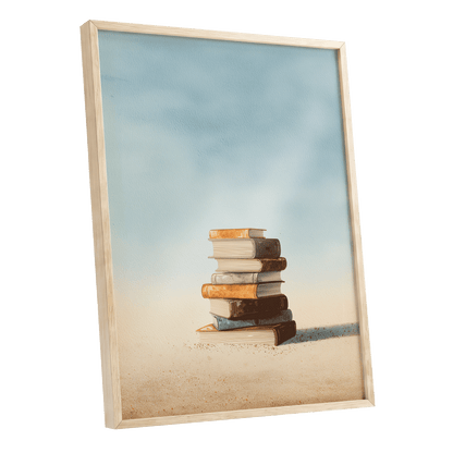 Stories in Stillness – oak framed poster option