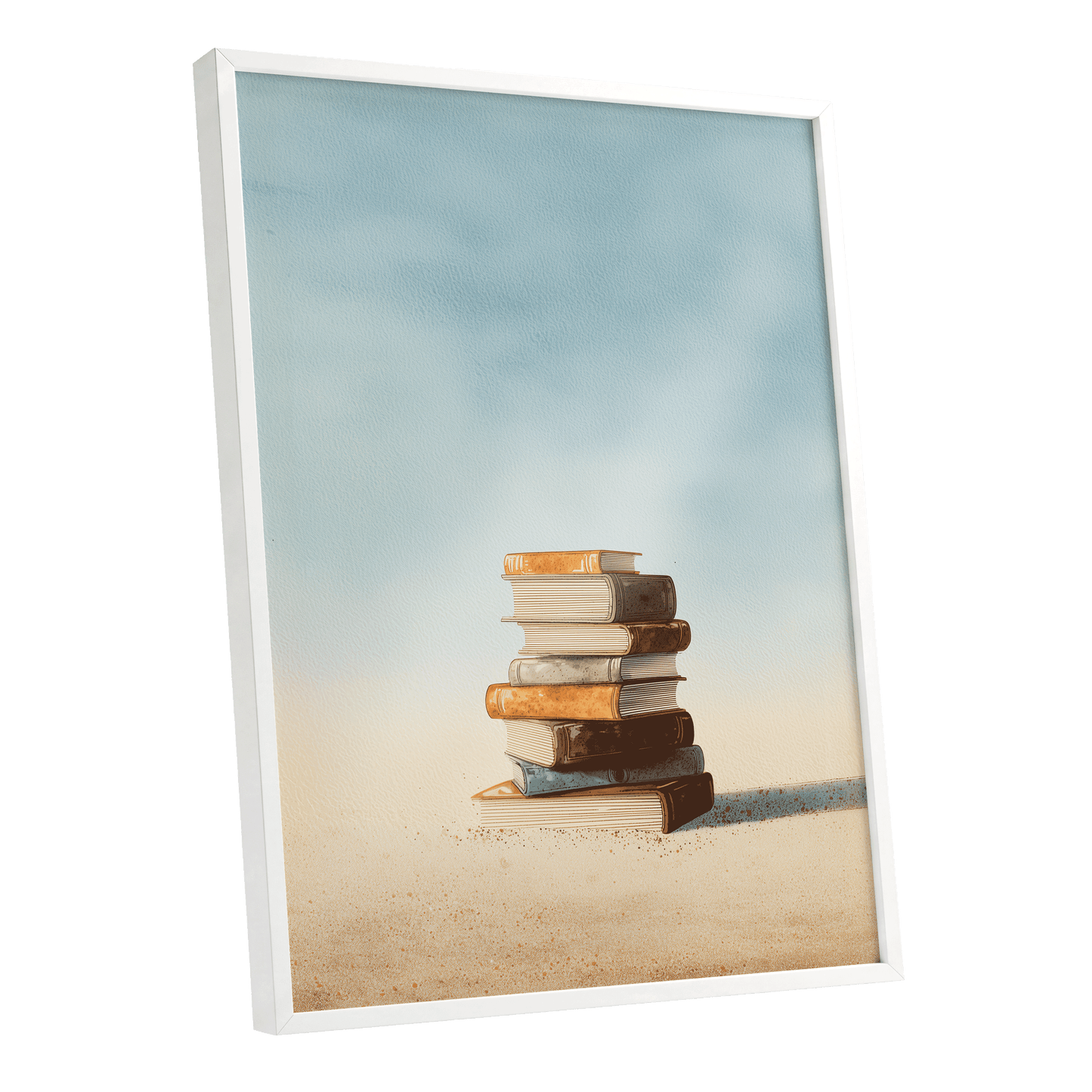 Stories in Stillness – white framed poster option
