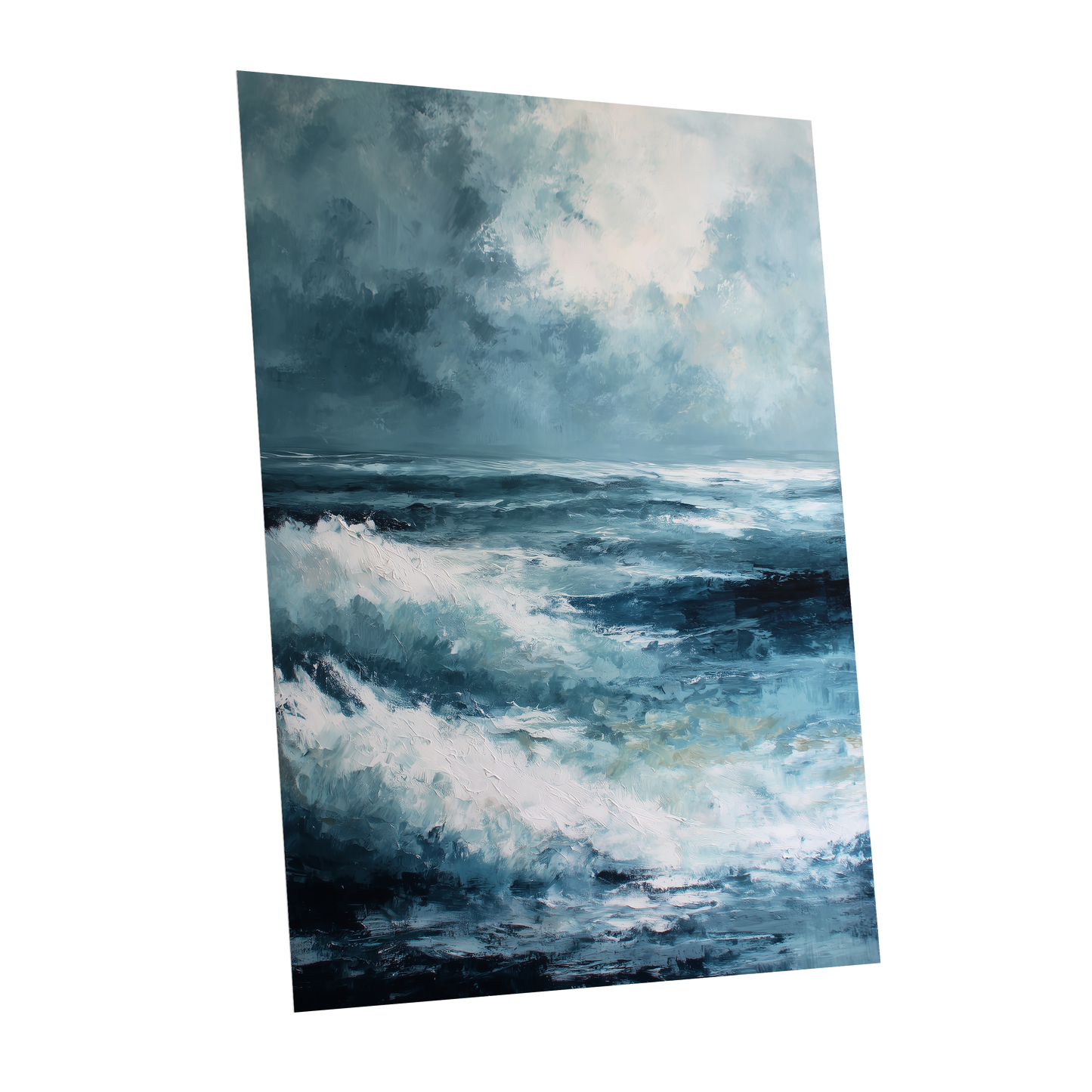 Stormlight Breakers, blue, white, gray nature wall art shown as a unframed poster wall art print