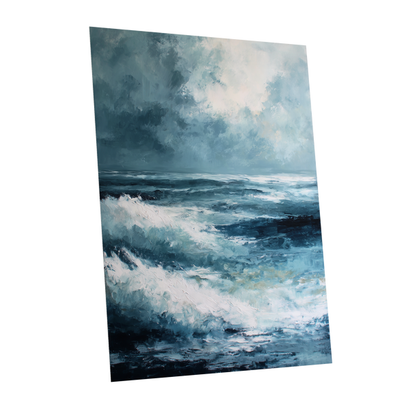 Stormlight Breakers, blue, white, gray nature wall art shown as a unframed poster wall art print