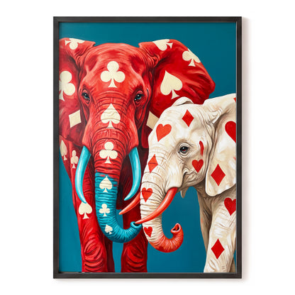 Suitably Wild, red, blue, white nature wall art, front artwork view