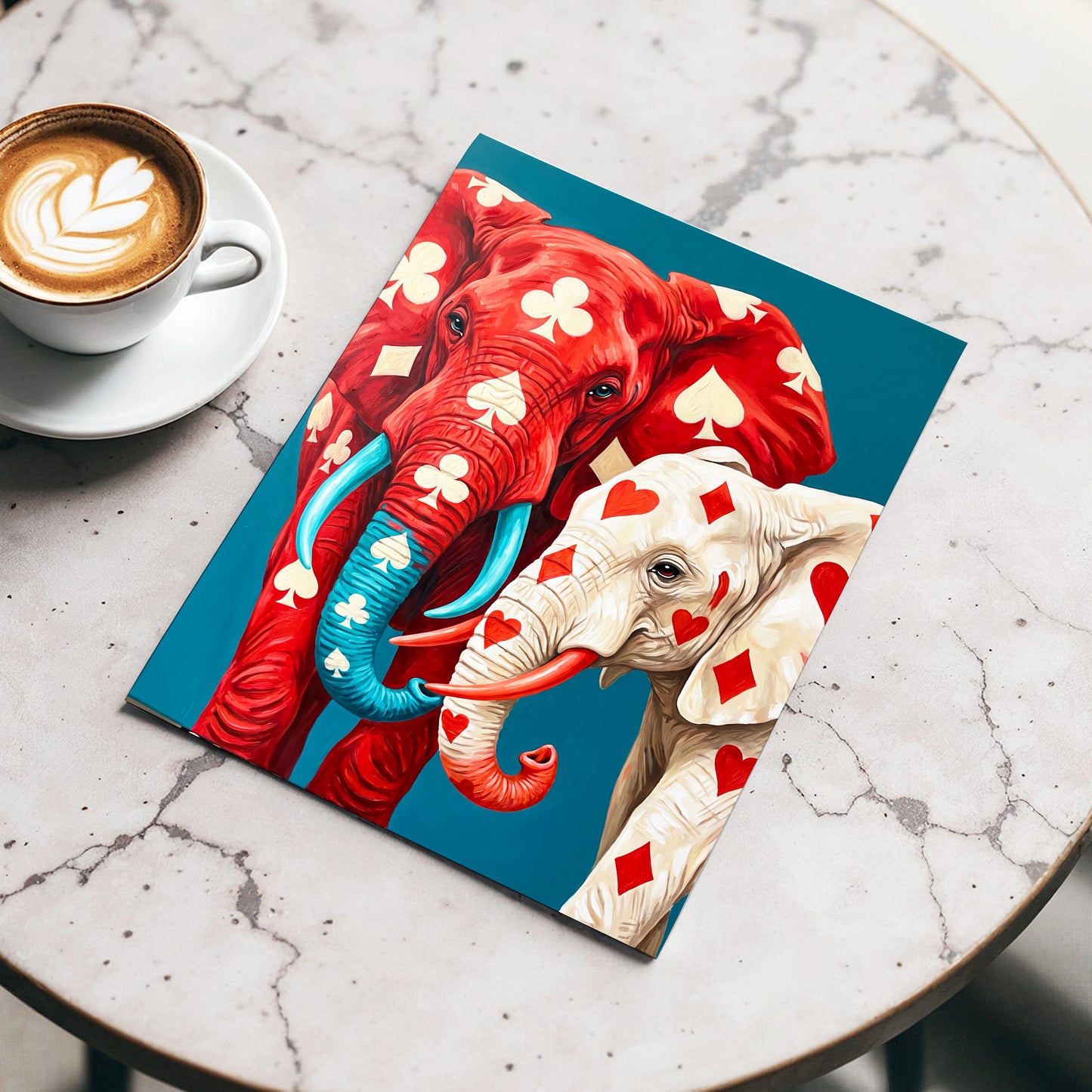Suitably Wild, red, blue, white nature wall art displayed in a styled interior, gallery view 5