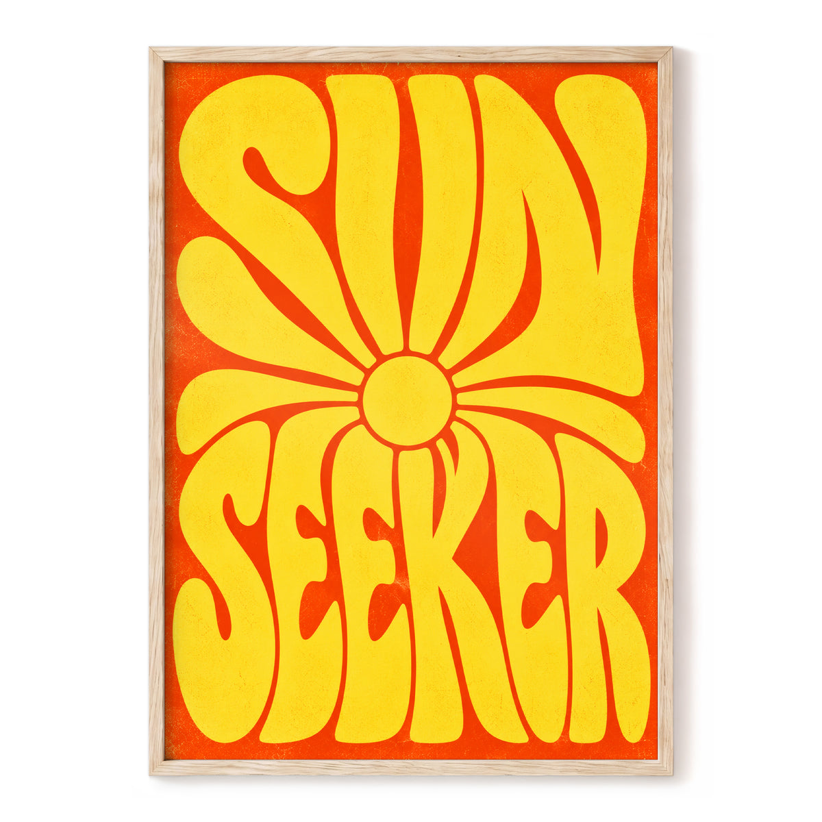 Sun Seeker Glow, yellow, orange abstract wall art, front artwork view
