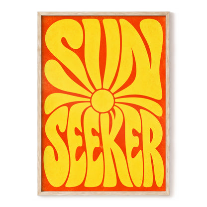 Sun Seeker Glow, yellow, orange abstract wall art, front artwork view