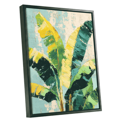 Sunlit Banana Canopy – black framed canvas option