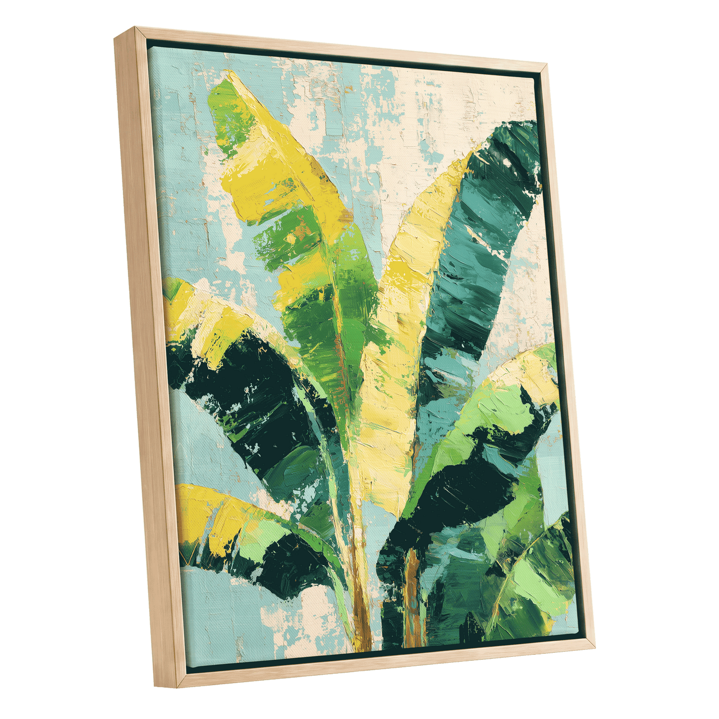 Sunlit Banana Canopy – oak framed canvas option