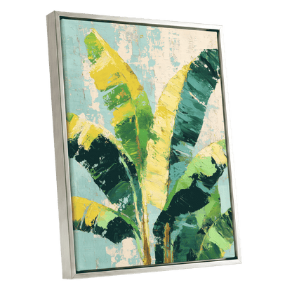 Sunlit Banana Canopy – silver framed canvas option