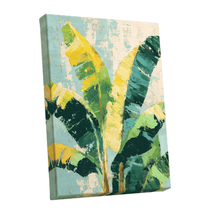 Sunlit Banana Canopy – stretched canvas option