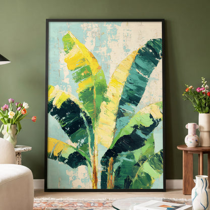 Sunlit Banana Canopy – wall art displayed in a styled interior, gallery view 4