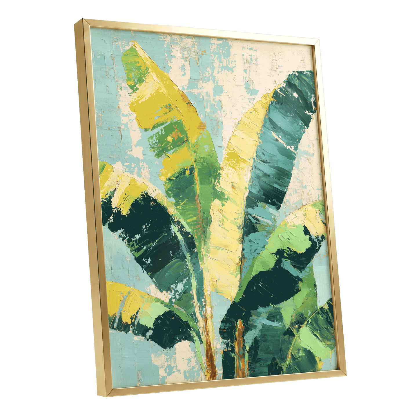 Sunlit Banana Canopy – gold framed poster option
