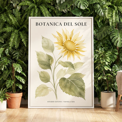 Sunlit Botanical, gold, green, beige floral wall art displayed in a styled interior, gallery view 5