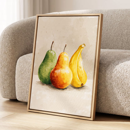 Sunlit Fruit Trio, green, beige, yellow nature wall art displayed in a styled interior, gallery view 8