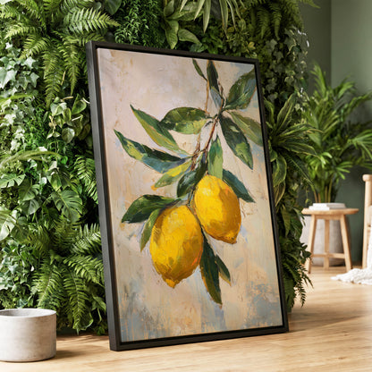 Sunlit Lemon Bough – wall art displayed in a styled interior, gallery view 1