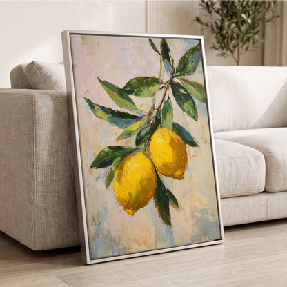 Sunlit Lemon Bough – wall art displayed in a styled interior, gallery view 2