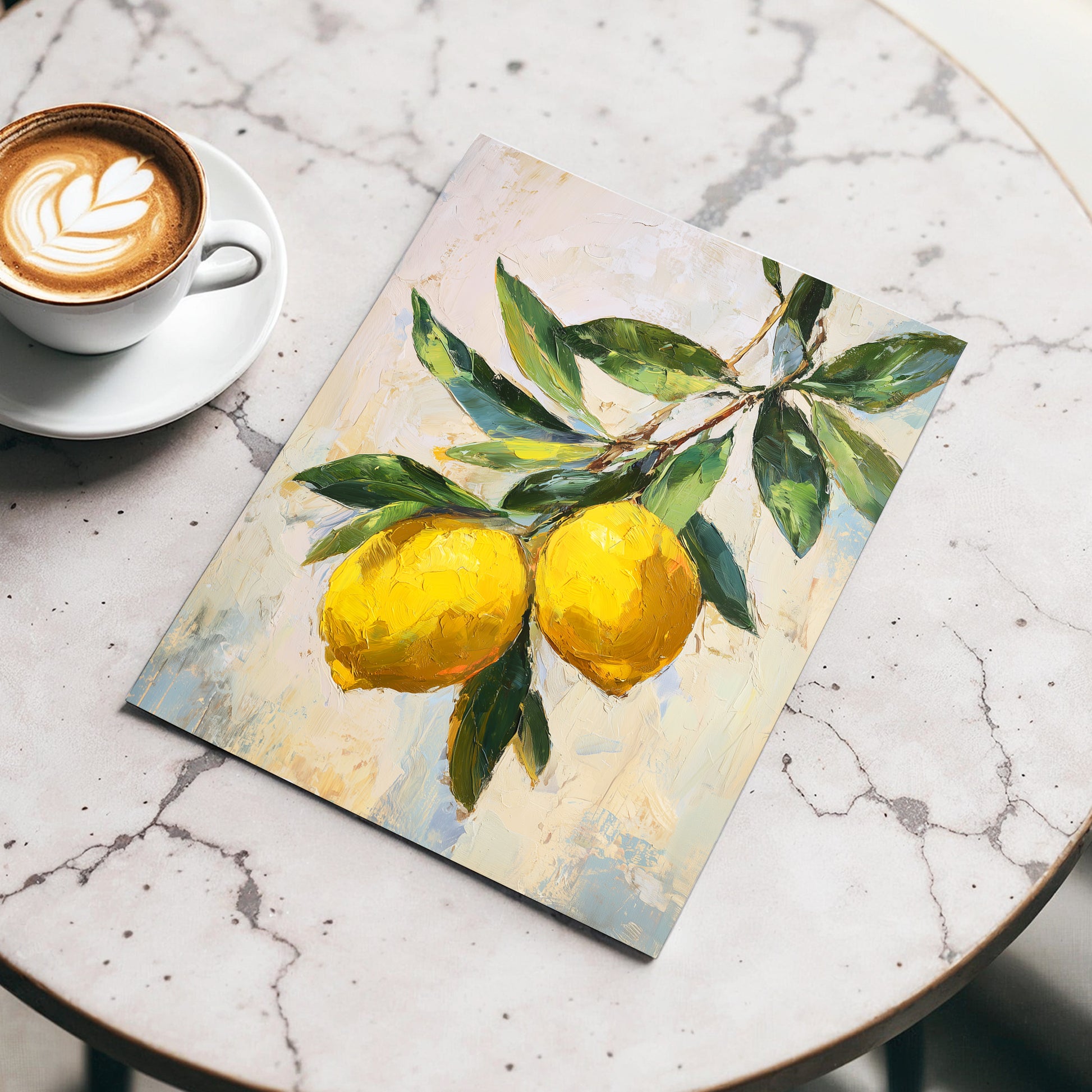 Sunlit Lemon Bough – wall art displayed in a styled interior, gallery view 3