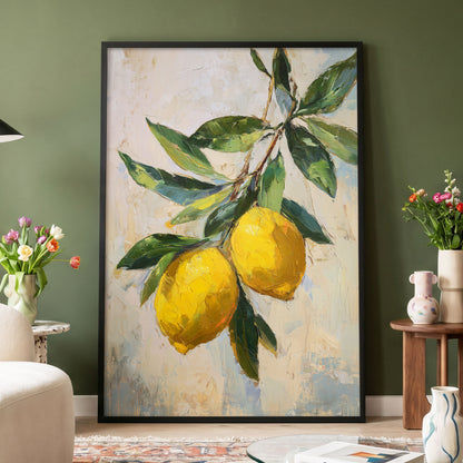 Sunlit Lemon Bough – wall art displayed in a styled interior, gallery view 4