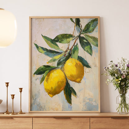 Sunlit Lemon Bough – wall art displayed in a styled interior, gallery view 5