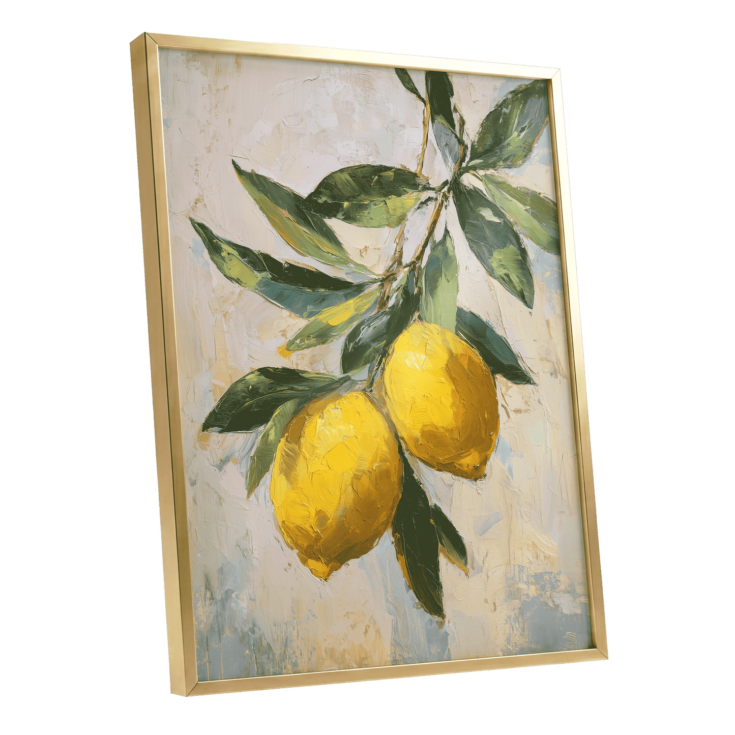 Sunlit Lemon Bough – gold framed poster option
