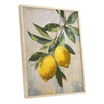 Sunlit Lemon Bough – oak framed poster option