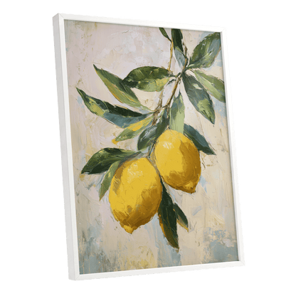 Sunlit Lemon Bough – white framed poster option