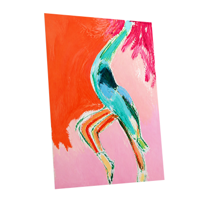 Tangerine Current, orange, pink, blue abstract wall art shown as a unframed poster wall art print