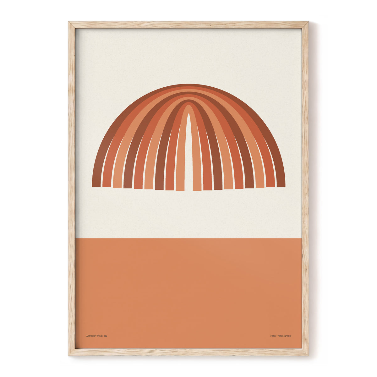 Terracotta Arches, beige, brown, orange minimalist wall art, front artwork view