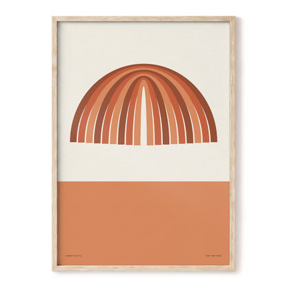 Terracotta Arches, beige, brown, orange minimalist wall art, front artwork view