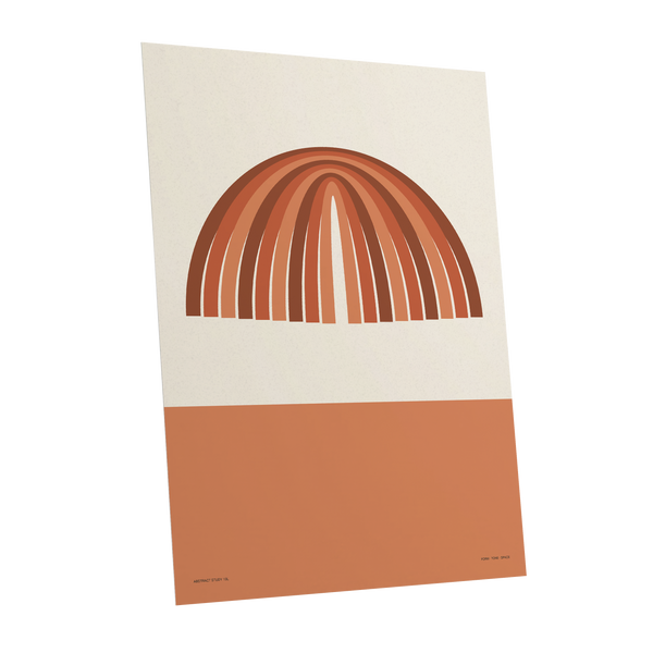 Terracotta Arches, beige, brown, orange minimalist wall art shown as a unframed poster wall art print