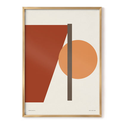 Terracotta Balance, beige, brown, orange minimalist wall art, front artwork view
