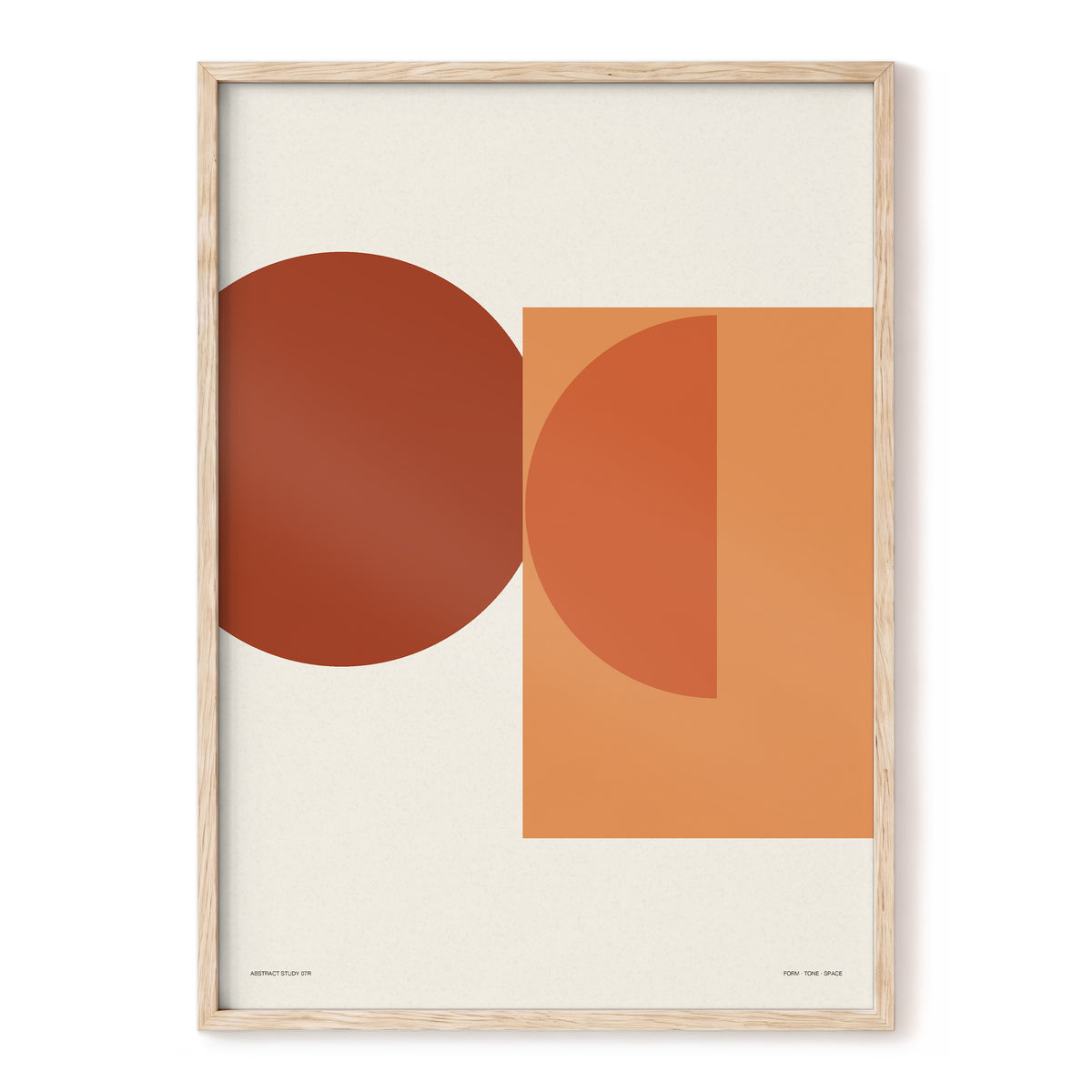 Terracotta Geometry, beige, brown, orange minimalist wall art, front artwork view