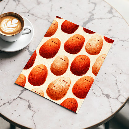 Terracotta Pebble Crowd, beige, orange, red minimalist wall art displayed in a styled interior, gallery view 3