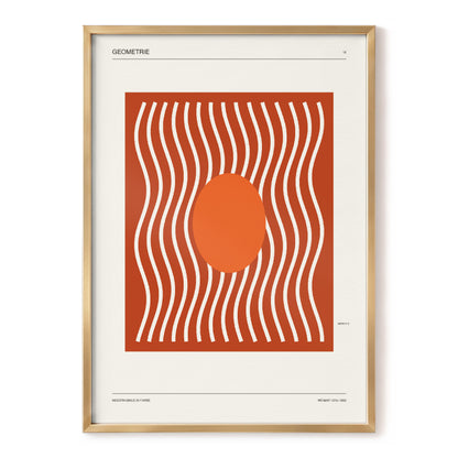 Terracotta Rhythm, brown, orange, beige abstract wall art, front artwork view